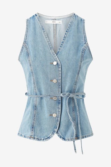 Mango Jeansvest Waistcoat Daphne Blå