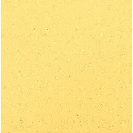 Bomullsstoff med broderi 135cm 632 Gul - 50cm