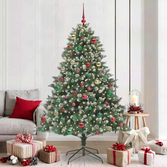 Kunstig juletre grønn 140 x 140 x 210 cm PVC og plast og stål
