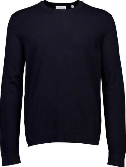 Lindbergh Soft Viscose Blend O Neck Knit   Navy   XXL