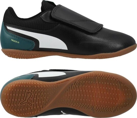 PUMA Truco III Borrelås IT   PUMA Svart/Grønn/PUMA White/Grønn Barn   Innendørs (IC) størrelse 28