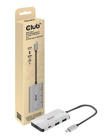 Club 3D CSV-1543 - hub - 4 ports USB-hub - 4 porter - Sølv Club 3D CSV-1543 - hub - 4 ports USB-hub - 4 porter - Sølv