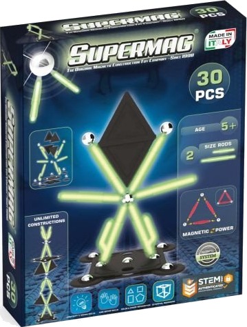 Supermag Projects Glow Magnetisk Byggesett 5+ År 30 Deler