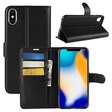 iPhone XS Max Strukturert Lommebok-deksel Svart