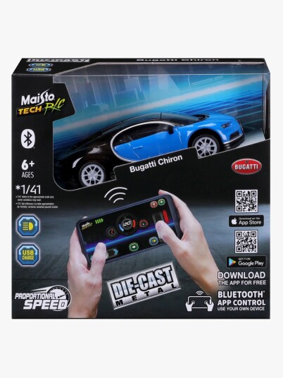 Radiostyrt Bil 1:41 Mini Metal Bluetooth Bugatti Chiron