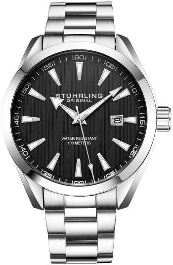 Stührling Original Herreklokke 3953.1 Symphony Sort/Stål Ø42 mm