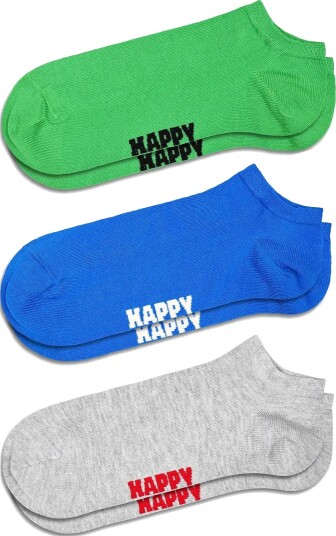 Happy Socks 3 Pack Solid Low Socks Grey 36 40