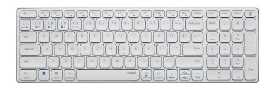Rapoo Rapoo Keyboard Multimode E9700m Blade Wireless Keyboard, 2.4Ghz/Bt 5.0/Bt 3.0 White