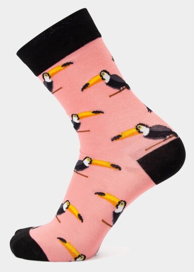 Blount & Pool Tropical Sock Coral Tucan 41 46 Bomullsstrømper