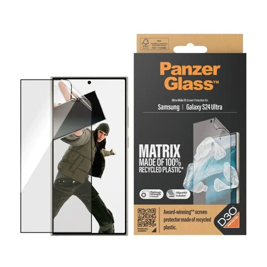 PanzerGlass Matrix Ultra-Wide Fit Skjermbeskyttelse til Samsung Galaxy S24 Ultra med D3O