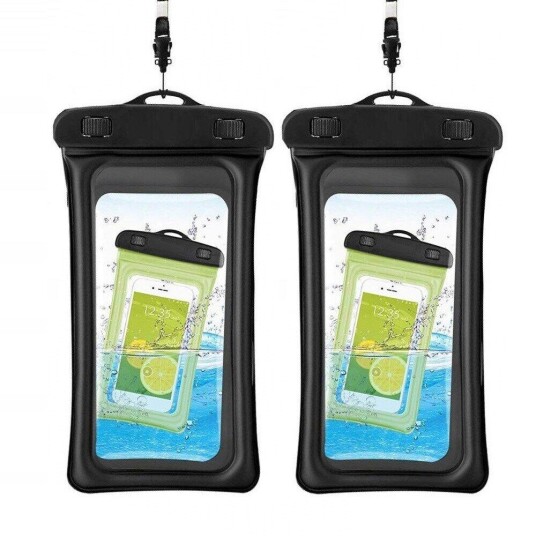 Inf Flytende Vanntett Mobildeksel, Sort Ramme - Universelt 2-Pack