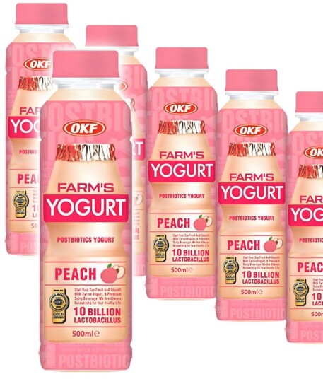 20 stk OKF Farm"s Yogurt peach Drikkeyoghurt med Ferskensmak Hel Eske 20x350 ml Korea