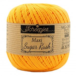 Scheepjes Maxi Sugar Rush Garn Unicolor 208 Gult gull