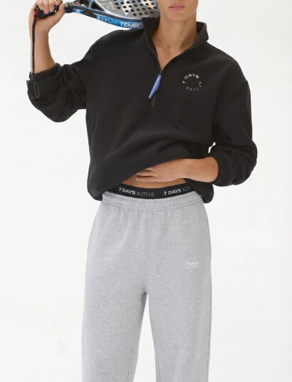 7 DAYS Active Regular Half Zip Fleece Black M