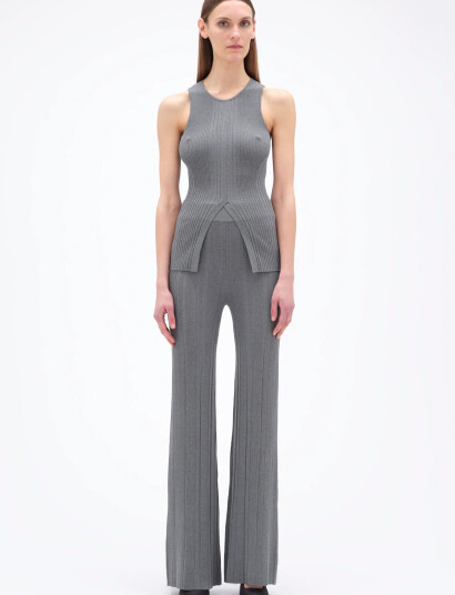 REMAIN Birger Christensen Rib Knit Tank Top Grey 38