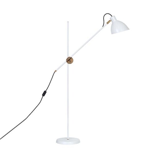 Konsthantverk KH#1 Gulvlampe Messing & Hvit