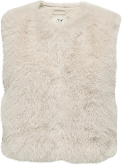 JDY Jdyora Faux Fur Waistcoat Otw Qiq Noos Cream L