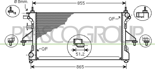 PRASCO CI954R003 Radiator motorkjøling