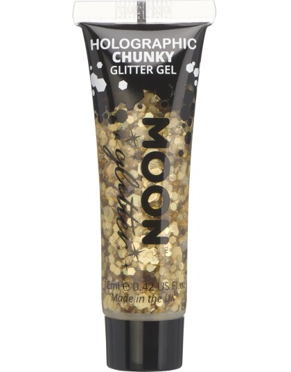 Gullfarget Holografisk Chunky Glittergele