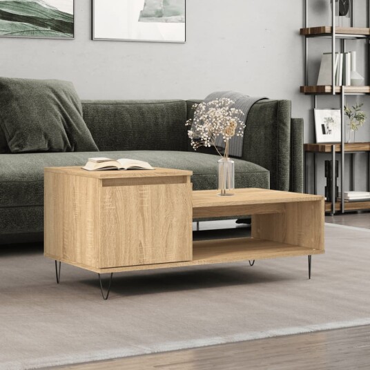 Salongbord sonoma eik 100x50x45 cm konstruert tre 8721012111424
