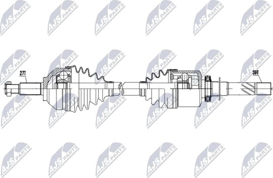 NTY NPW RE 245 Drivaksel