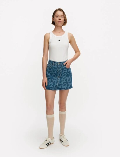 Marimekko Maridenim Ruudut Kukka Blue 38