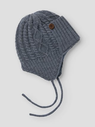 Name It Wrilla Button Wool Knit Hat Blå 48/49