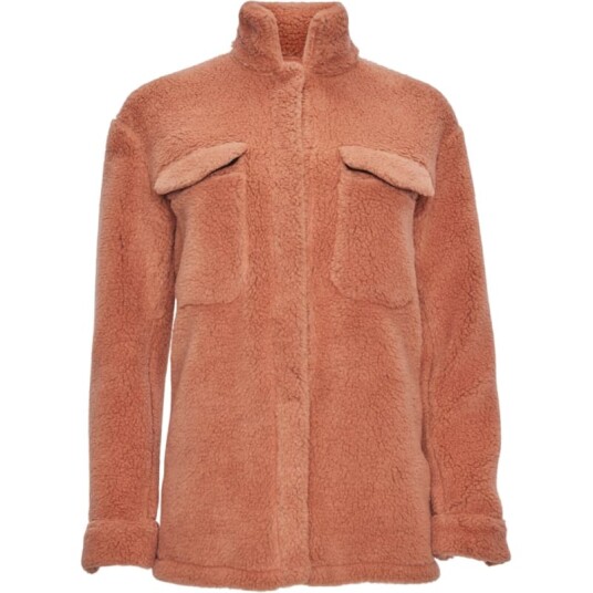 Knowledge Cotton Apparel Women's Betony Teddy Overshirt XS, Terra Cotta Knowledge Cotton Apparel Women's Betony Teddy Overshirt XS, Terra Cotta