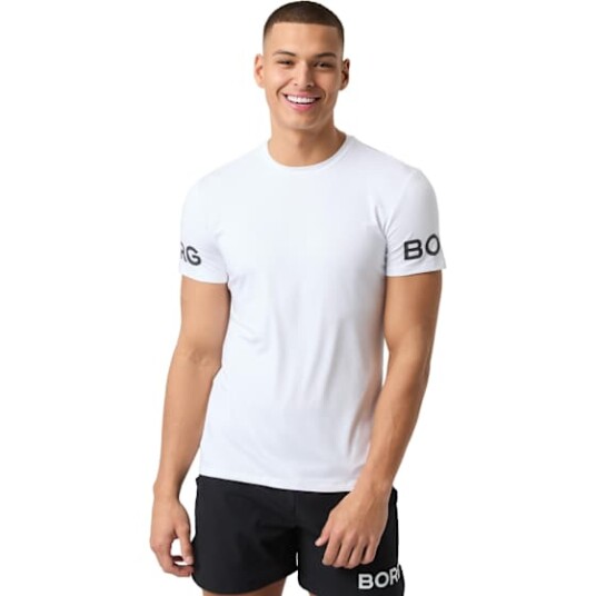 Björn borg Borg T-Shirt treningstrøye herre White L Björn borg Borg T-Shirt treningstrøye herre White L