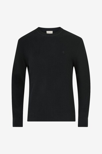 Calvin Klein Pullover LS Texture Cttn Crewnk 1 Svart