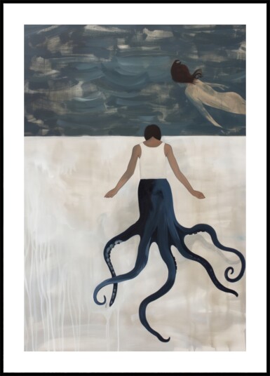 Octopus Woman Dreaming Plakat / 50x70