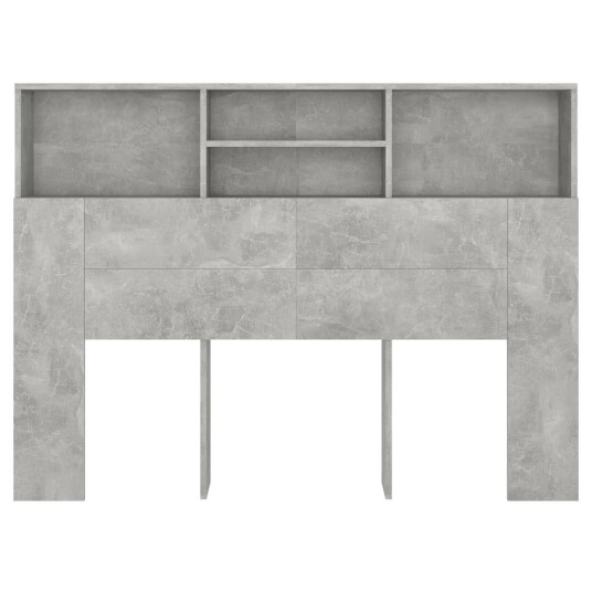 vidaXL Sengegavlskap betonggrå 140x19x103,5 cm