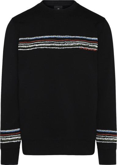 PS Paul Smith Mens Reg Fit Sweatshirt Stripes Black S PS Paul Smith Mens Reg Fit Sweatshirt Stripes Black S