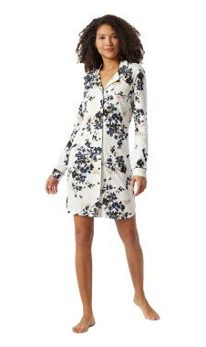Schiesser Contemporary Nightwear Sleep Shirt Svart/Hvit 48 Dame Schiesser Contemporary Nightwear Sleep Shirt Svart/Hvit 48 Dame