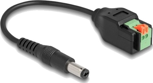 Delock - Strømadapter - 2-Pins Terminalblokk Til 5,5 X 2,1 Mm Dc-Jakk (Hann) - 15 Cm - Svart