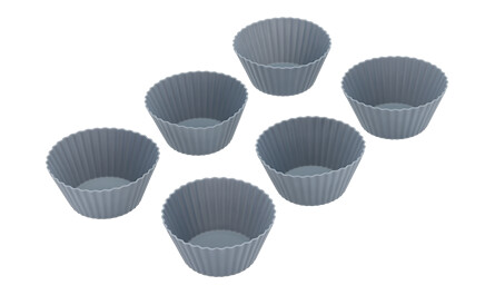 Pecan muffinsform 6 stk. 7 x 3,2 cm silikon indigo