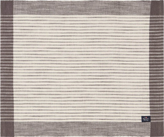 Lexington   Stripet bordbrikke ribbed 40x50 cm mørkgrå/hvit
