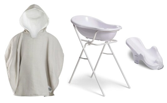 Beemoo CARE Badebalje Med Stativ Inkl. Badestøtte & Badekåpe White/Grey