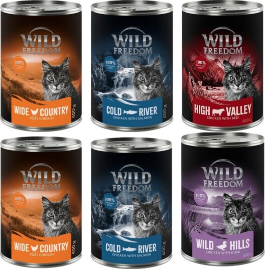 Wild Freedom Våtfôr Adult Blandet Pakke 2 Laks And Kylling Okse 6 X 400 G