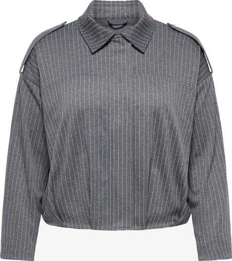 Only Carmakoma   Jakke Carmel L/S Stripe Jacket Tlr   Grå