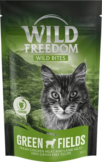 Wild Freedom Snack Wild Bites Kornfri Oppskrift Green Fields & Kylling Lam 3 X 80 G