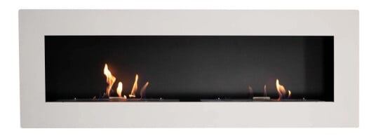 Scandiflames Murus 1600 Veggmontert Biopeis Matt hvit Hvit