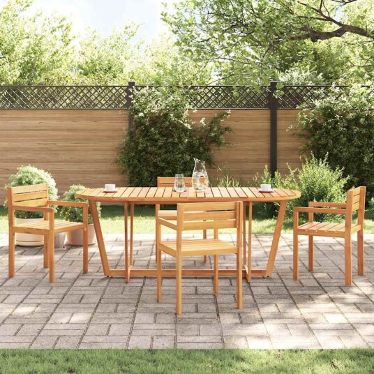 vidaXL hagespisebord ovalt 200x90x75 cm heltre akasie