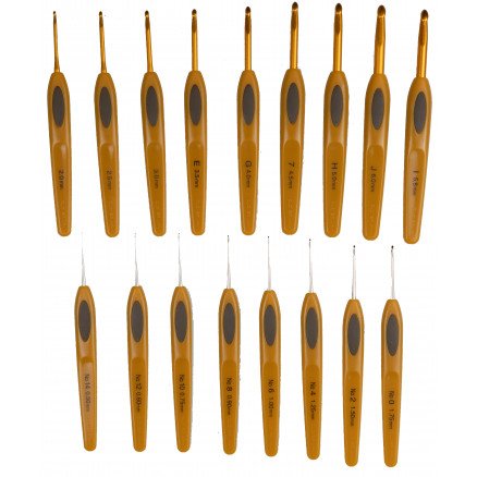Clover Soft Touch Heklenålesett Plastikk 13,5cm 0,5-6mm 17 størrelser