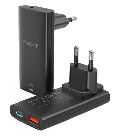 Choetech PD6011 PD65W GaN slim USB-A+C mini charger (black) Choetech PD6011 PD65W GaN slim USB-A+C mini charger (black)