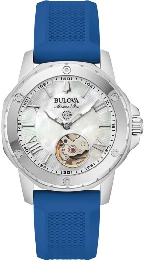 Bulova Dameklokke 96L324 Marine Star Hvit/Gummi Ø35 mm Bulova Dameklokke 96L324 Marine Star Hvit/Gummi Ø35 mm