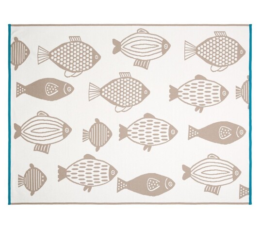 Organisk bomullsteppe 100 x 135 cm. FISK