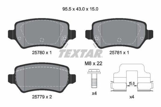 Bremseklosser TEXTAR 2578001 Bremseklosser TEXTAR 2578001