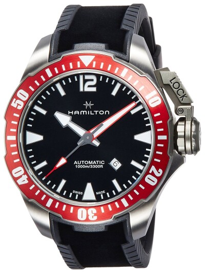 Hamilton Herreklokke H77805335 Khaki Sort/Gummi Ø46 mm