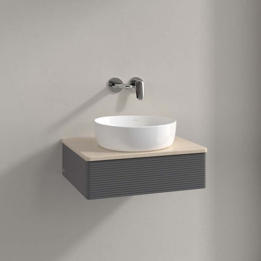 Villeroy & Boch Antao Servantskap med 1 skuff 60x50x19 cm u/lys Antrasitt/Crème